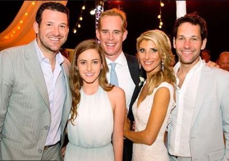 Joe Buck and Michelle Beisner with guests at their marriage